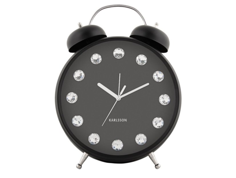 Dizajnové stolné hodiny - budík 6019BK Karlsson 30cm