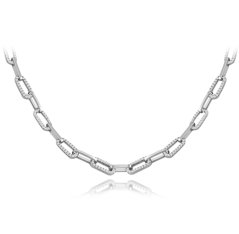 MINET Luxusní stříbrný náhrdelník se zirkony Ag 925/1000 14,10g
