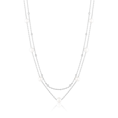 Stříbrný náhrdelník s perlou JVD SVLN0824SD2P145