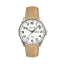 LAVVU Ocelové pánské hodinky BERGEN White / Top Grain Leather se svítícím číselníkem
