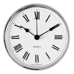 Vestavné hodiny 66 mm - stříbrné, římské číslice 550/4169-03 - E22.4782.006896