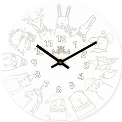Detské drevené hodiny s tichým chodom MPM E01.4180