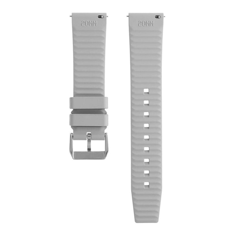 Fluoroelastomer řemínek na hodinky RJ.15355 (20 mm) - šedý - RJ.15355.2018.92.L1