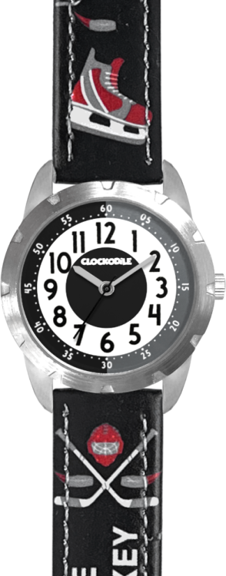 CLOCKODILE Svítící černé chlapecké hodinky HOKEJ