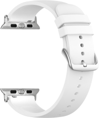 LAVVU Bílý silikonový řemínek na hodinky - stříbrný konektor pro APPLE WATCH 38-40 mm