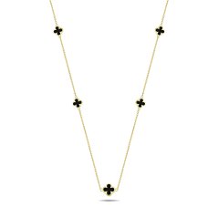 Zlatý náhrdelník čtyřlístek ZN0068XJ72-8445 (585/1000) 45cm 2,84g