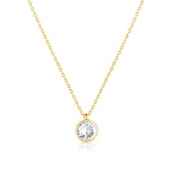 Pozlacený stříbrný náhrdelník se zirkony JVD SVLN0472XH2GO08
