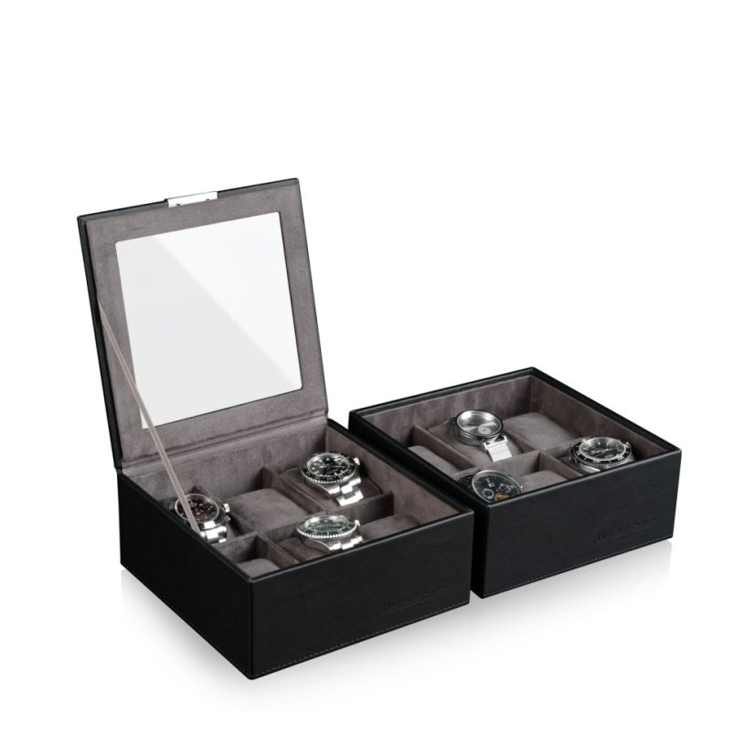 Kazeta na hodinky HEISSE & SÖHNE 70019-128.37 HS Mirage XL - dolný modul pre 6 hodiniek - Schwarz