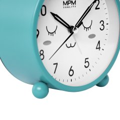 Dětský budík s tichým chodem modré barvy MPM Usman - C01.4370.30