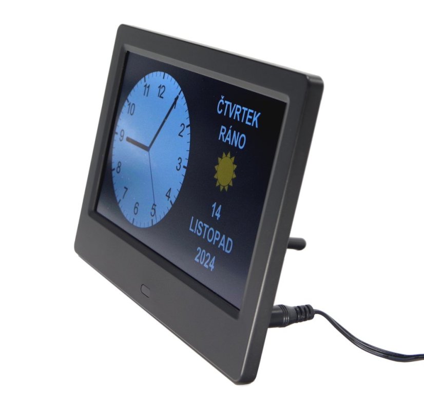 Airbi NOTE - hodiny s kalendárom, textovými upozorneniami a fotorámikom