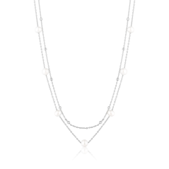 Stříbrný náhrdelník s perlou JVD SVLN0824SD2P145