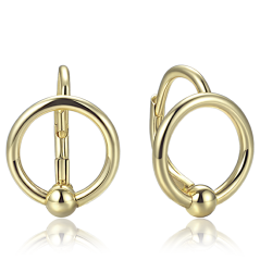 MINET Elegantné pozlátené strieborné náušnice krúžky