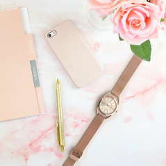 Růžové dámské hodinky MINET ICON ROSE GOLD MESH  MWL5015