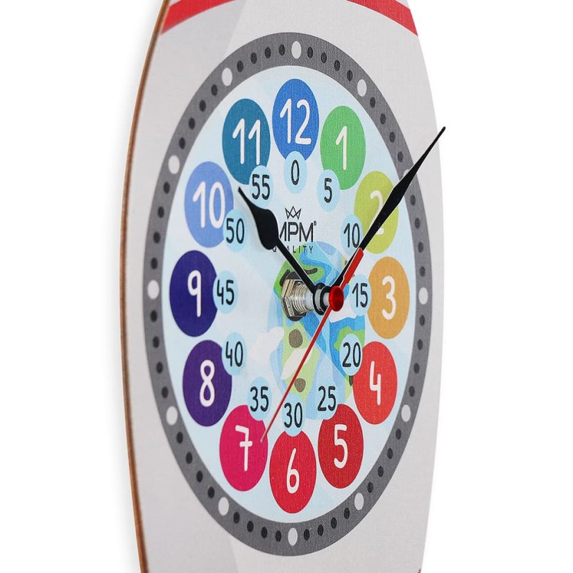 Detské nástenné hodiny raketa MPM Fernse - B - E05.4468.B