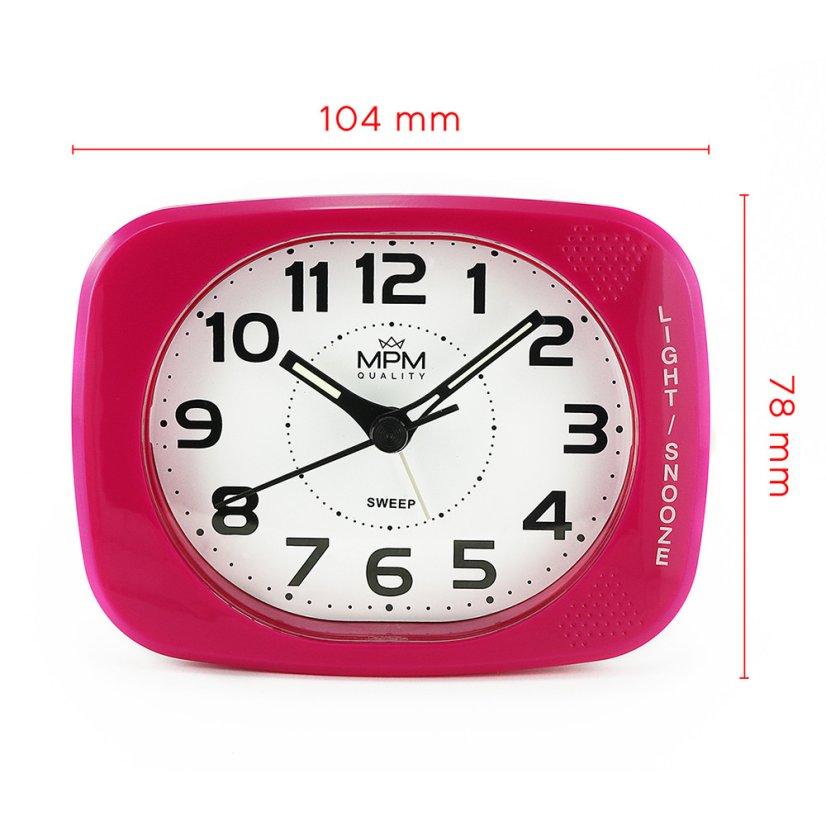 Budík s tichým chodem MPM C01.3254.23