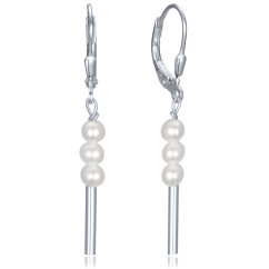 MINET Strieborné náušnice s prírodnými perlami