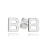 MINET Strieborné náušnice písmeno "B"