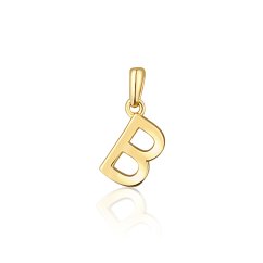 Pozlátený strieborný prívesok písmeno "B" JVD SVLP0948XH2GO0B