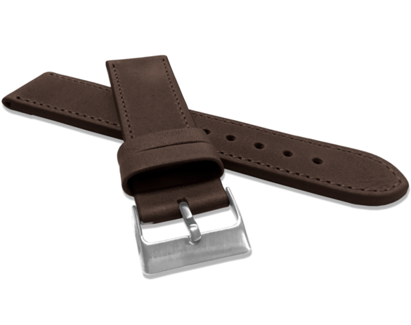 LAVVU Tmavě hnědý prošitý řemínek SPORT z luxusní kůže Top Grain - 26