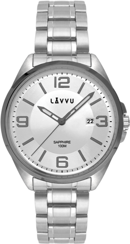 LAVVU Pánske hodinky so zafírovým sklom HERNING Grey