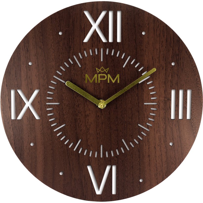 Dřevěné hodiny s tichým chodem MPM E07M.4119.54