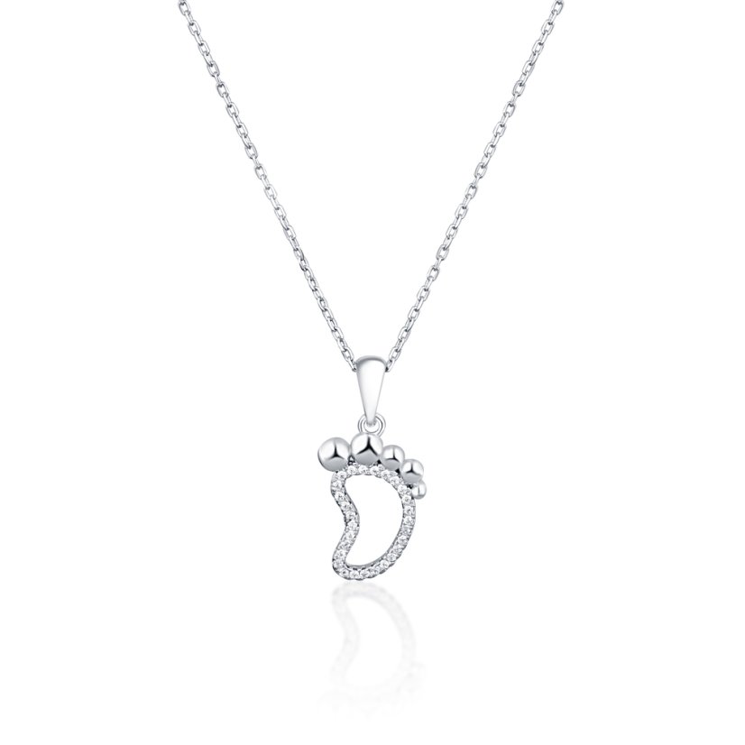 Strieborný náhrdelník so zirkónmi JVD SVLN0360XI2BI45