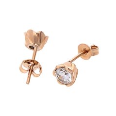 Nerezové náušnice 7920 - růžově pozlacené - SER.7920