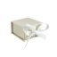MINET Béžová magnetická krabička na šperky s bílou stuhou - 5 x 5 x 3 cm