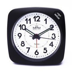 Budík s LED podsvícením a tichým chodem MPM  C01.3968.90