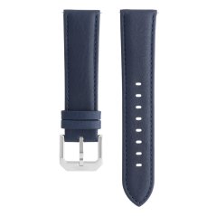 Kožený řemínek na hodinky PRIM RB.15888 (22 mm) - tmavě modrý/stříbrný - RB.15888.2220.3232.L