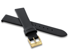 MINET Čierny kožený remienok so zlatou sponou - 14