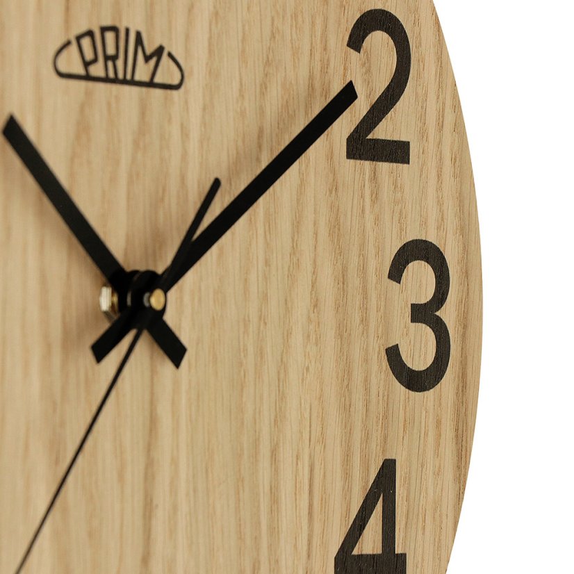 Drevené hodiny s tichým chodom PRIM Genuine Veneer - B - E07P.4245.5190