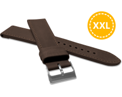 LAVVU XXL Prodloužený prošitý tmavě hnědý řemínek SPORT z luxusní kůže Top Grain - 24 XXL