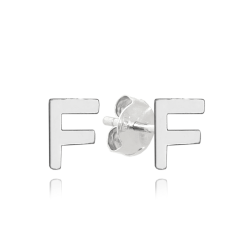 MINET Strieborné náušnice písmeno "F"