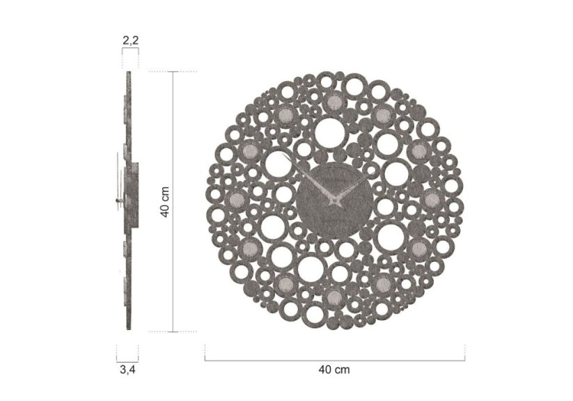 Dizajnové hodiny 61-10-1-5 CalleaDesign Bollicine 40cm