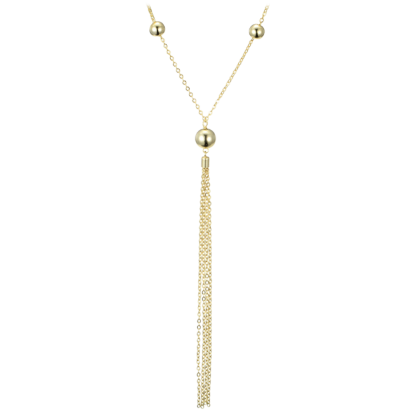 MINET Pozlátený strieborný náhrdelník s retiazkami a guličkami