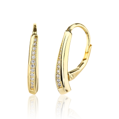 Pozlátené strieborné náušnice so zirkónmi JVD SVLE3550XK8GO00