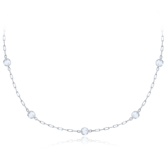 MINET Elegantný náhrdelník z bieleho zlata gulička Au 585/1000 1,70 g