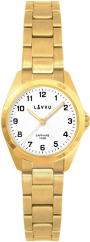 LAVVU Zlaté dámské titanové hodinky EINA s vodotěsností 100M a safírovým sklem