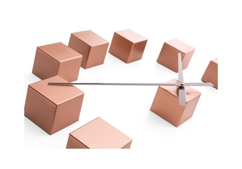 Dizajnové nástenné nalepovacie hodiny Future Time FT3000CO Cubic copper