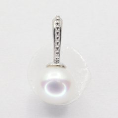 Zlatý prívesok z bieleho zlata s perlou 8230W (585/1000) 0.35 g