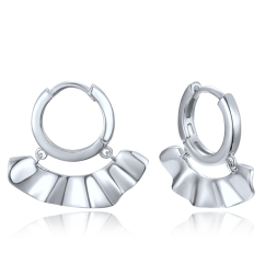 MINET Stříbrné náušnice moderní kruhy