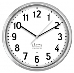 LAVVU Strieborné hodiny Accurate Metallic Silver riadené rádiovým signálom - 3 ROKY ZÁRUKA!