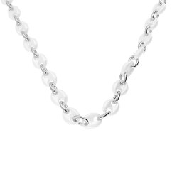 Keramický náhrdelník 5387 - striebornobielej farby - SNE.5387.. (white ceramic)