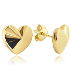MINET Decentné zlaté náušnice s motívom sŕdc Au 585/1000 1,70g