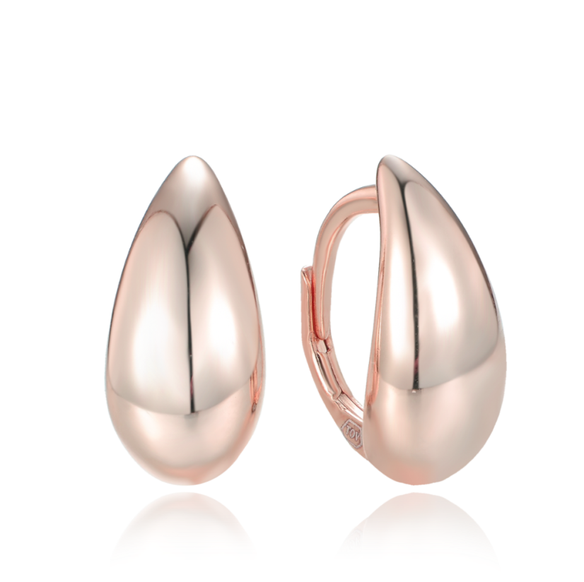 MINET Moderné rose gold strieborné náušnice kvapky MINET Moderné rose gold strieborné náušnice kvapky