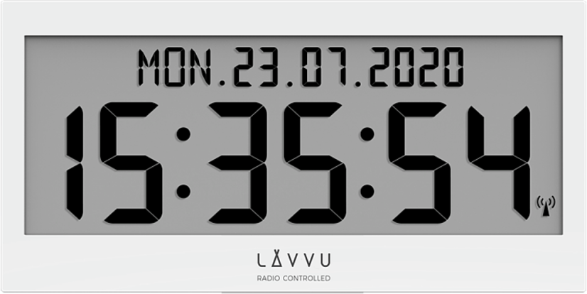 Biele digitálne hodiny s češtinou LAVVU MODIG riadené rádiovým signálom LCX0010