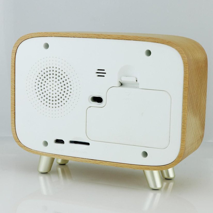 Drevený analógový budík bluetooth Retro alarm + sound - C01.3950.51