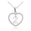 MINET Stříbrný náhrdelník písmeno v srdíčku "Z" se zirkony