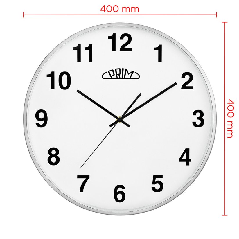Nástenné kovové hodiny s tichým chodom PRIM E01P.4049.70